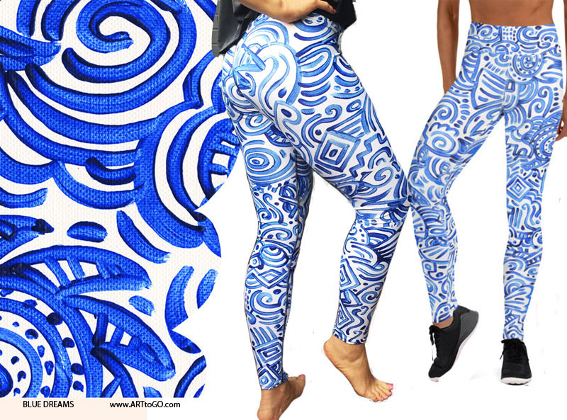 art-to-go blue dreams yoga leggings