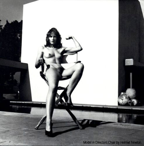 Photo of nude model called Model in Directors Chair by Helmet Newton